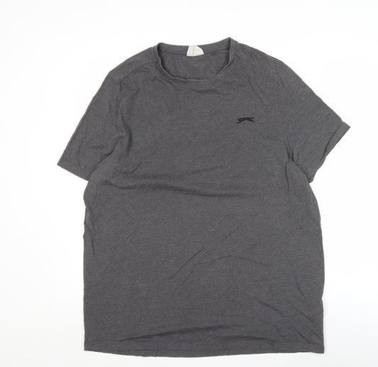 Slazenger Men’s Grey L Crew Neck Short Sleeve Cotton T-Shirt