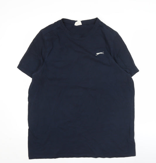 Slazenger Men's Blue Cotton Crew Neck Short Sleeve T-Shirt Size L