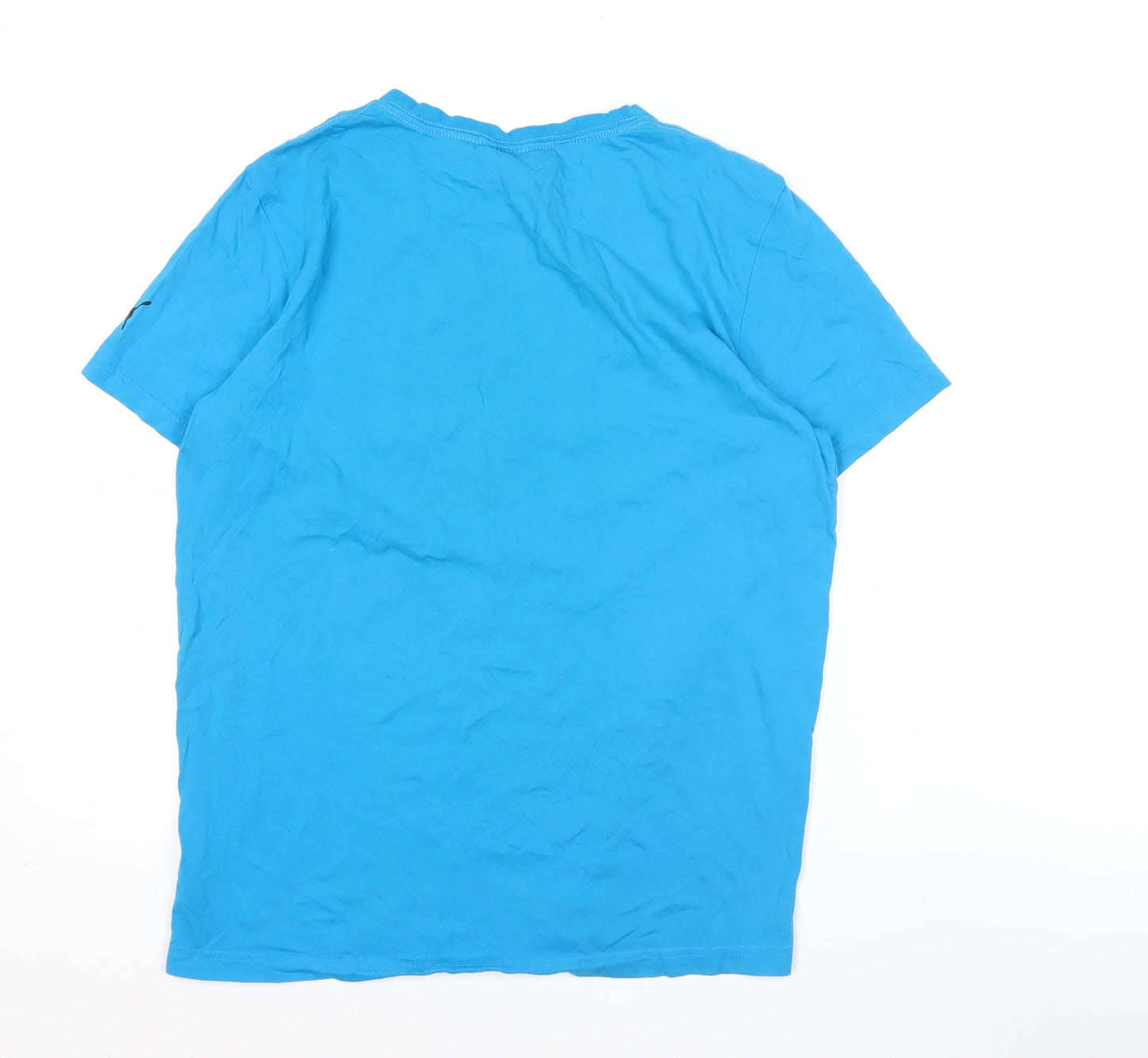 Puma Men's Blue M Graphic Print Sports Crew Neck T-Shirt