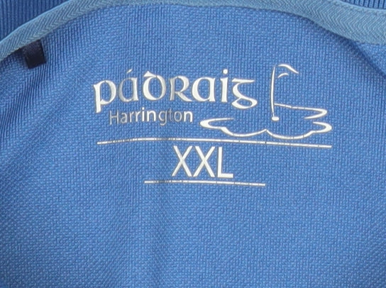 Pádraig Harrington Mens Blue 2XL Golf Polo Shirt Short Sleeve