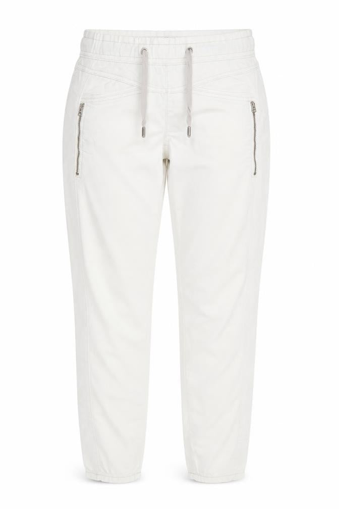 Red Button Womens White Jogger Trousers Size 14 Elastic Waist