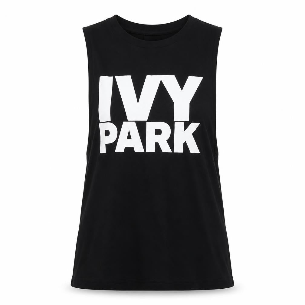 IVY PARK Womens Black Tank Top XXS Sleeveless Jersey Cotton Blend