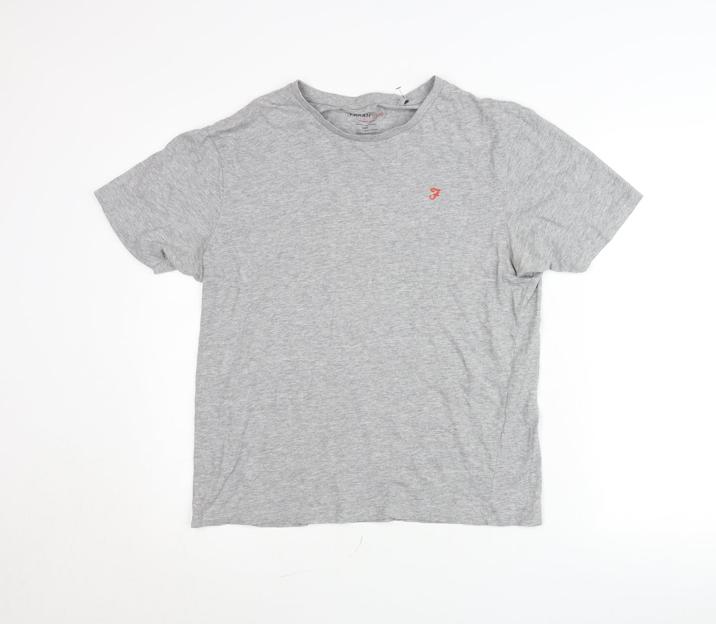 Farah 1920 Men's Grey Crew Neck Short Sleeve Cotton T-Shirt L