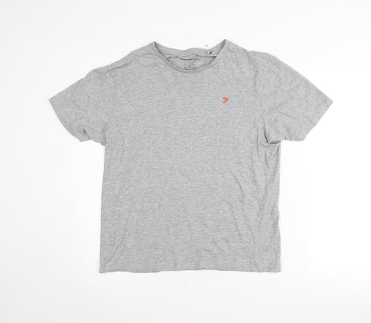 Farah 1920 Men's Grey Crew Neck Short Sleeve Cotton T-Shirt L