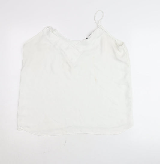 Mango Womens White L Camisole Tank Top Spaghetti Strap Summer