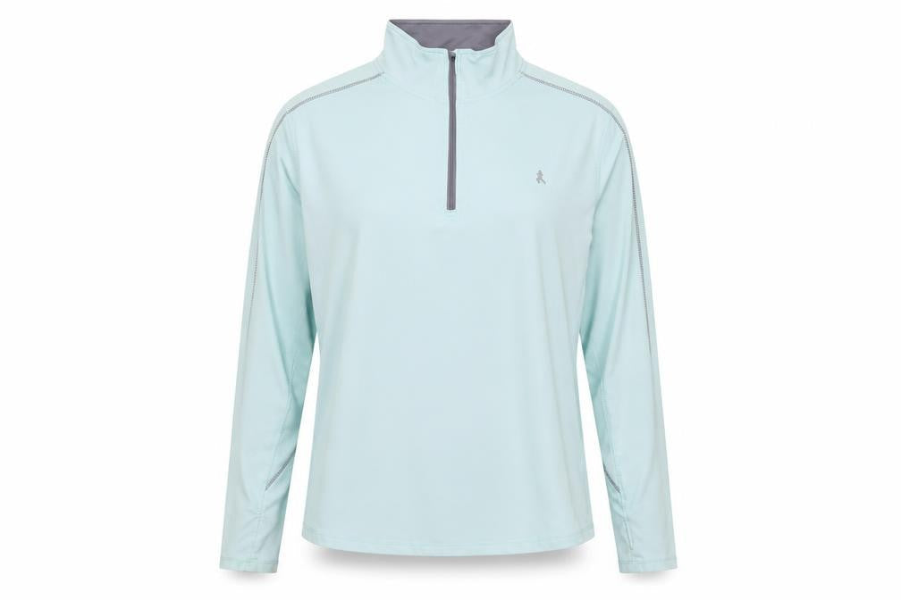 Work Out Womens Blue L Athletic Pullover Jumper 1/4 Zip Long Sleeve