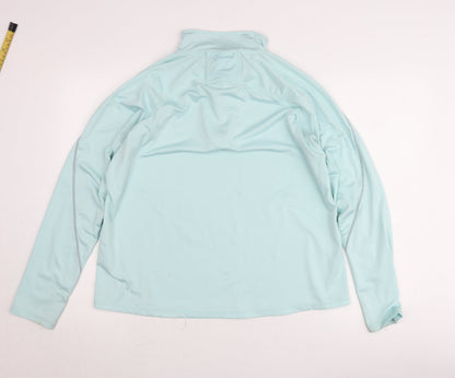 WorkOut Womens Blue L Athletic Pullover Jumper 1/4 Zip Long Sleeve