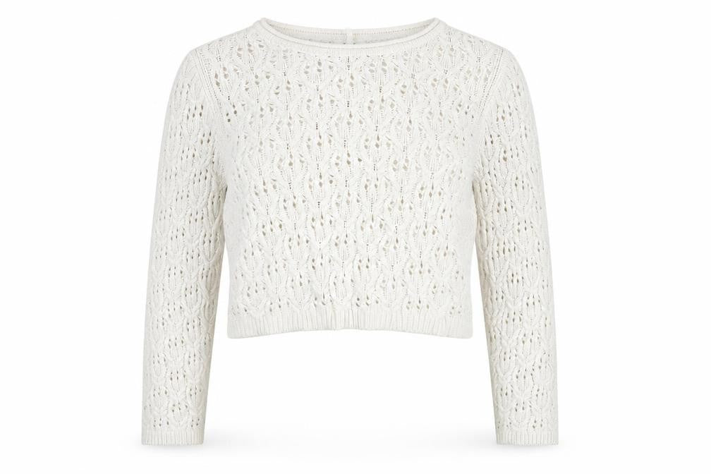 Object Womens White Cotton Open-Knit Pullover Jumper Size L