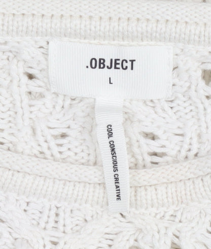 Additional view of Object women’s white cotton open-knit jumper, size L