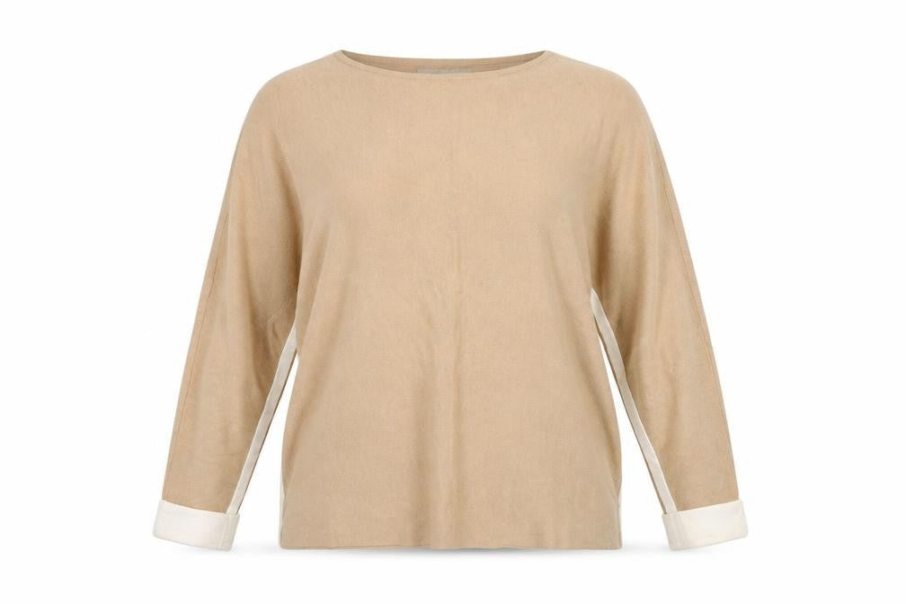 Paul Costelloe Women’s Beige Wool Pullover Jumper L Crew Neck