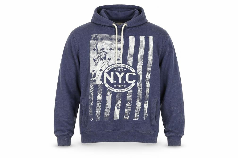 Cedarwood State Men’s Blue XL NYC Graphic Pullover Hoodie