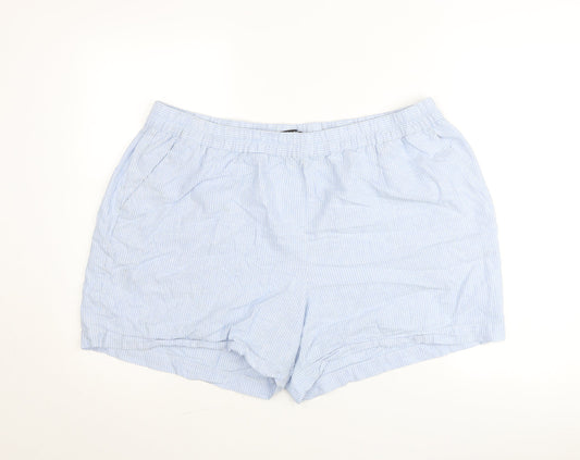 Dunnes Stores Women’s Blue Striped Cotton Casual Shorts XL