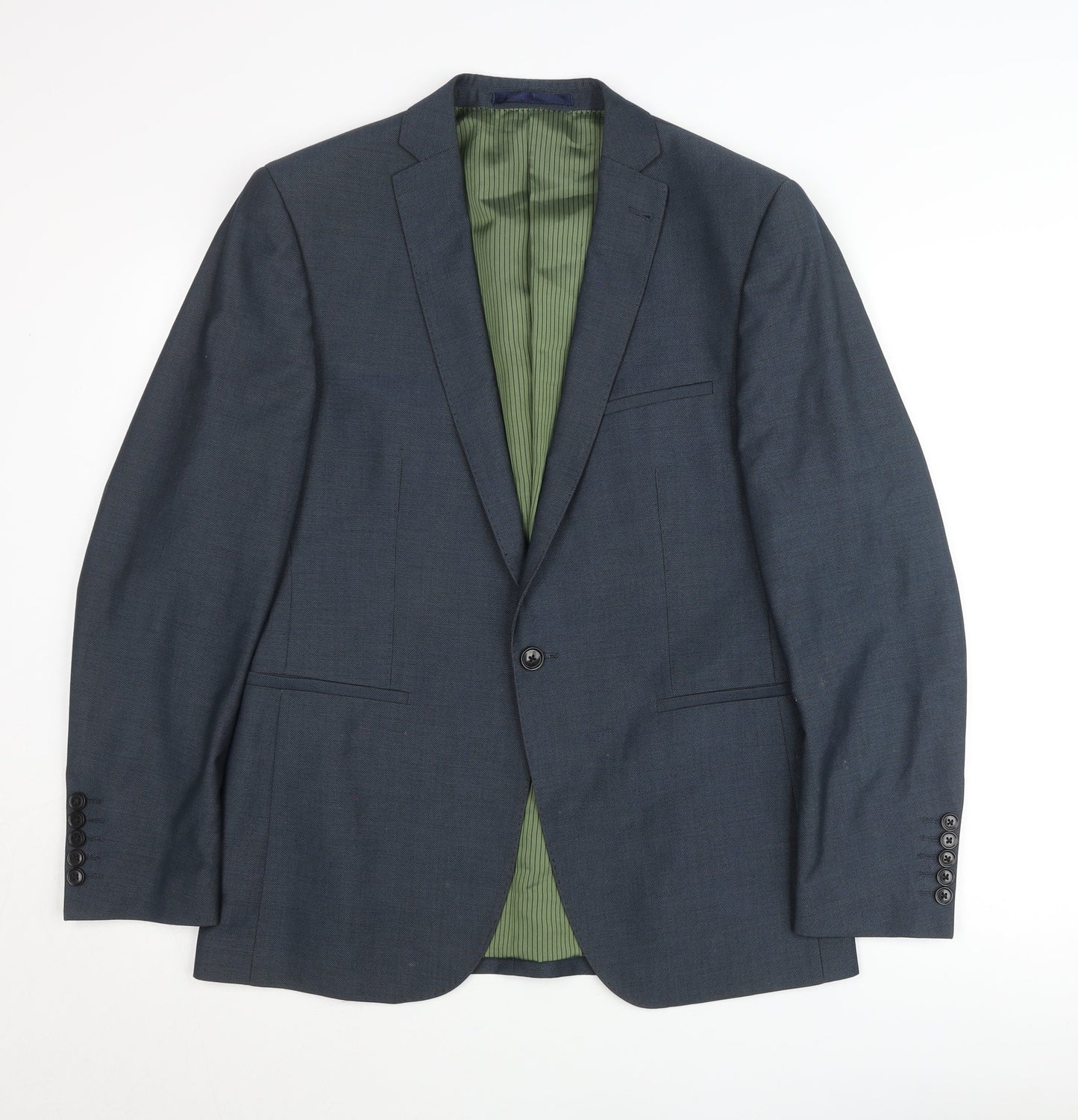 Remus Uomo Men’s Blue 40R Blazer Jacket Single Breasted Classic