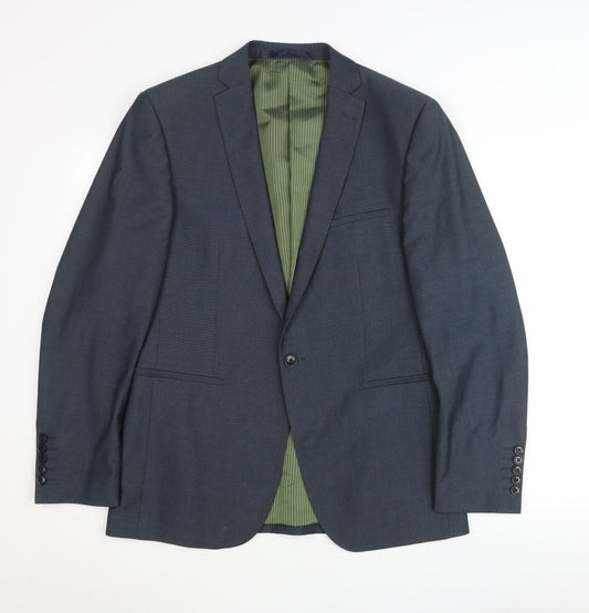 Remus Uomo Men’s Blue 40R Blazer Jacket Single Breasted Classic