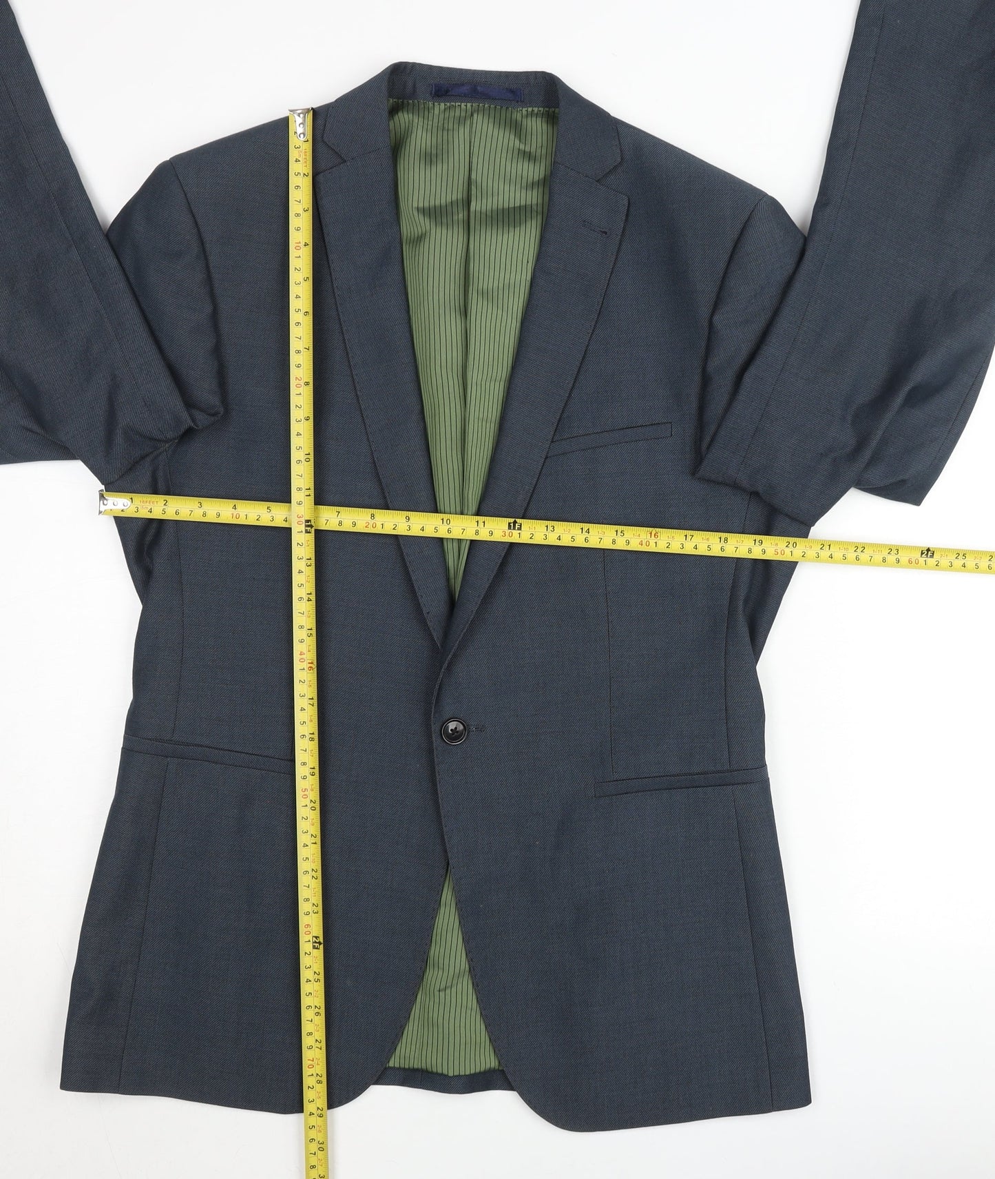 Remus Uomo Men’s Blue 40R Blazer Jacket Single Breasted Classic