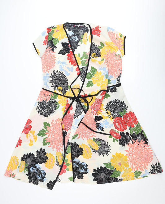 Rant & Rave Women’s Multicoloured Floral Wrap Dress Size 10