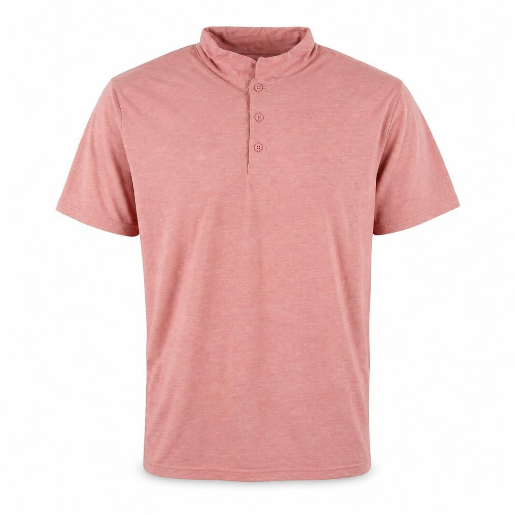 Dunnes Men’s Pink Henley Short Sleeve T-Shirt Size L