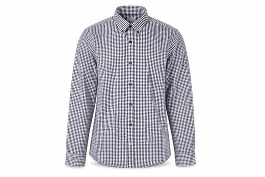 Selected Homme Men’s Blue Check Slim Fit Long Sleeve Cotton Shirt S
