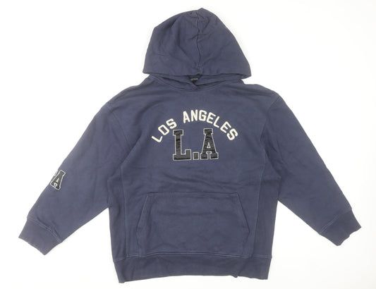 Zara Women Blue Pullover Hoodie S Los Angeles LA Logo Fleece