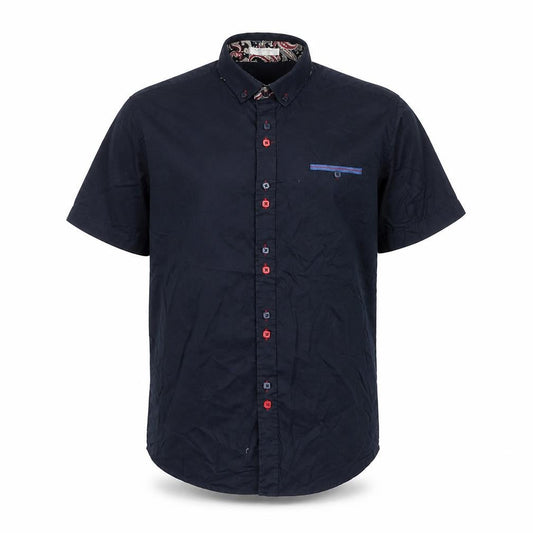 Coofandy Men's Blue Short Sleeve Button-Up Casual Shirt S