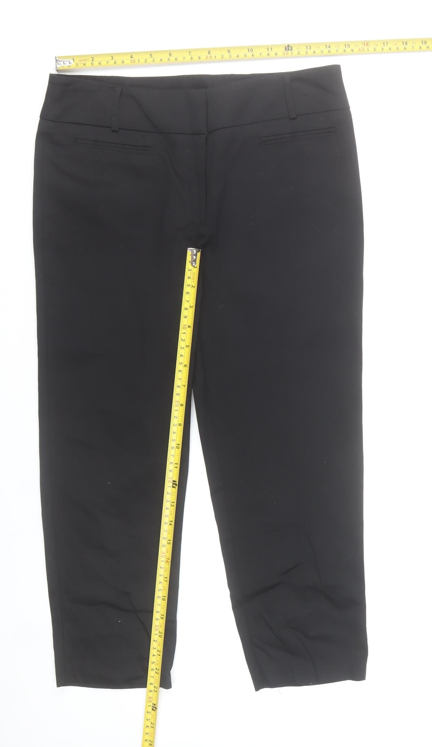 St. Bernard for Dunnes Womens Black Size 8 Cropped Cotton Trousers