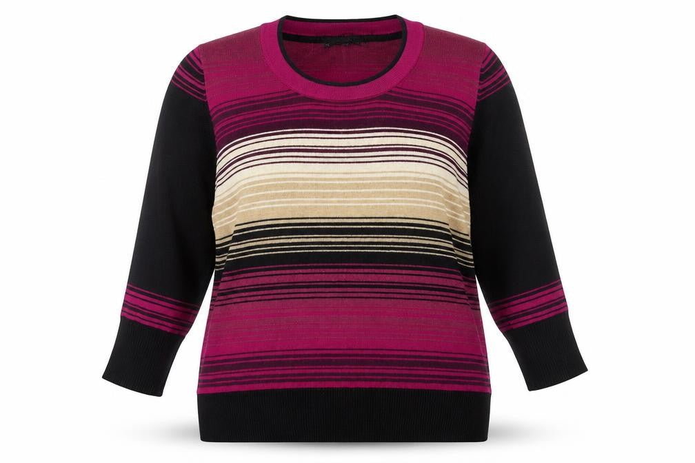 Betty Jackson Black Womens Multicoloured Stripe Jumper Size 16