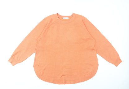Additional front view of Gallery women’s orange, size UK 16, crew neck jumper
