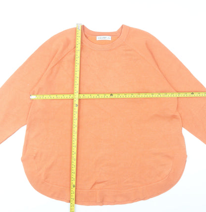 Back view of Gallery women’s orange, size UK 16, crew neck jumper
