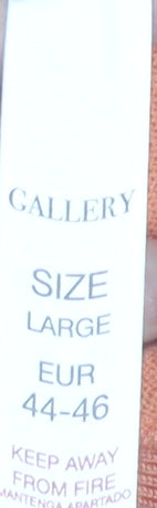 Brand and care label for Gallery women’s orange, size UK 16, crew neck jumper