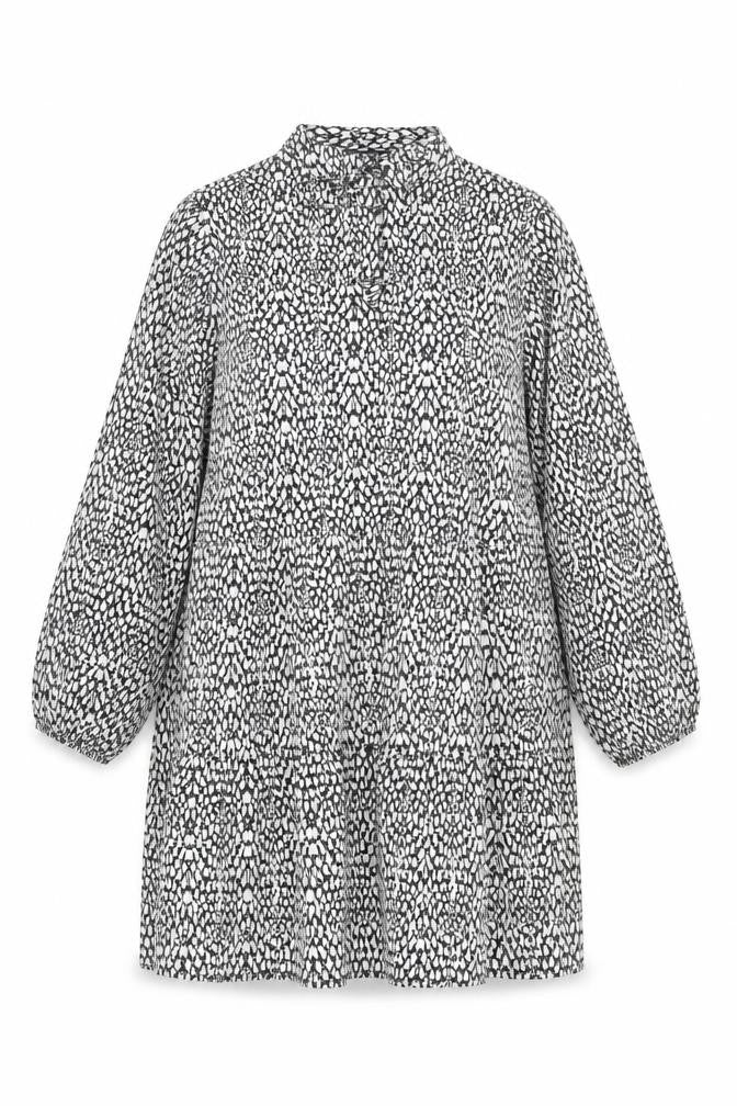 Dunnes Women Black Animal Print Shift Dress Size 16 L