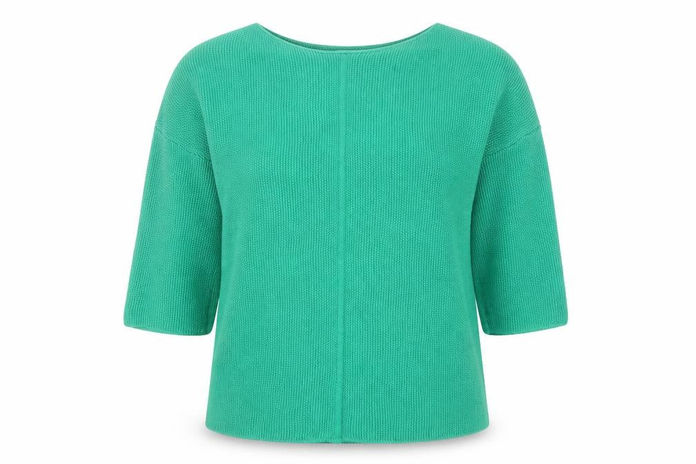 Reserved Womens Green Pullover Jumper Size S 3/4 Sleeve Cotton Blend
