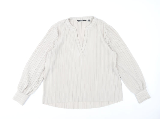 Vero Moda Womens Beige Long Sleeve Tunic Blouse Size L
