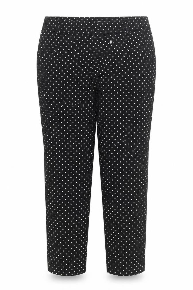 Stradivarius Women Black Polka Dot Slim Trousers Size 12