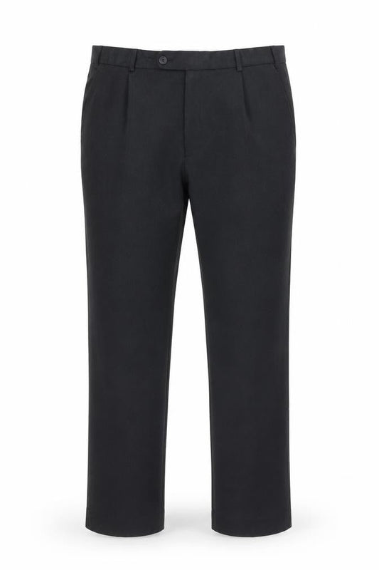 Front view of Taylor & Wright Men's Black 38R Regular Fit Dress Trousers