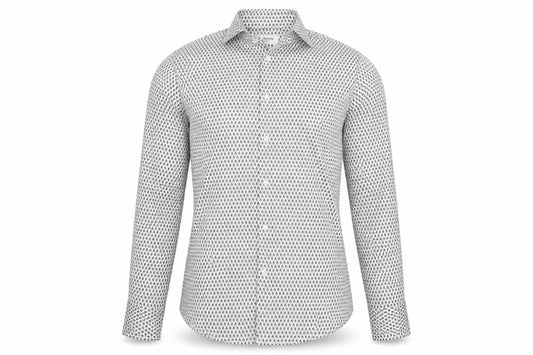 Jaeger Men's Multicoloured Geometric Cotton Slim Fit Shirt S