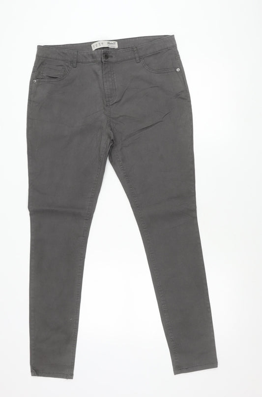 Denim Co. Womens Grey Skinny Jeans Size 14 Slim Fit Stretch