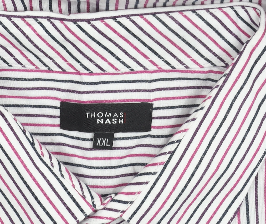 Thomas Nash Men’s Multicoloured Stripe 2XL Long Sleeve Shirt