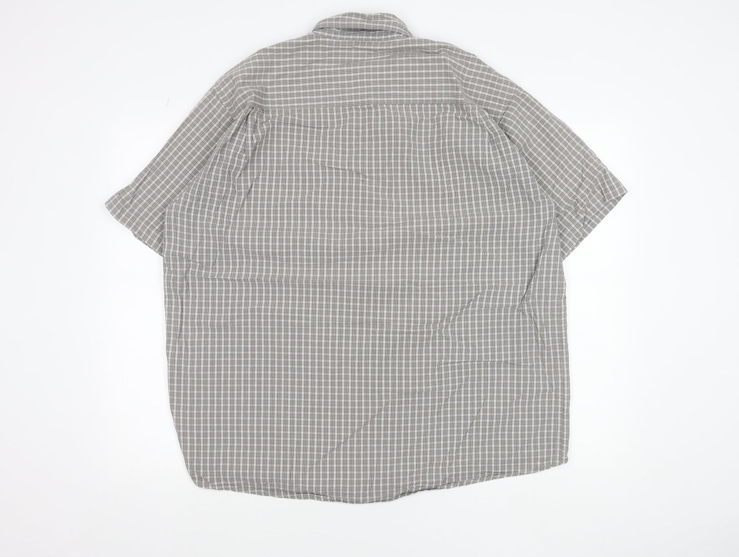 Wrangler Men's Grey Check Short Sleeve Button-Up Shirt Size L