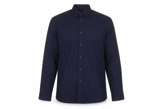 Next Men’s Navy Blue Slim Fit Long Sleeve Shirt Size 17 43cm