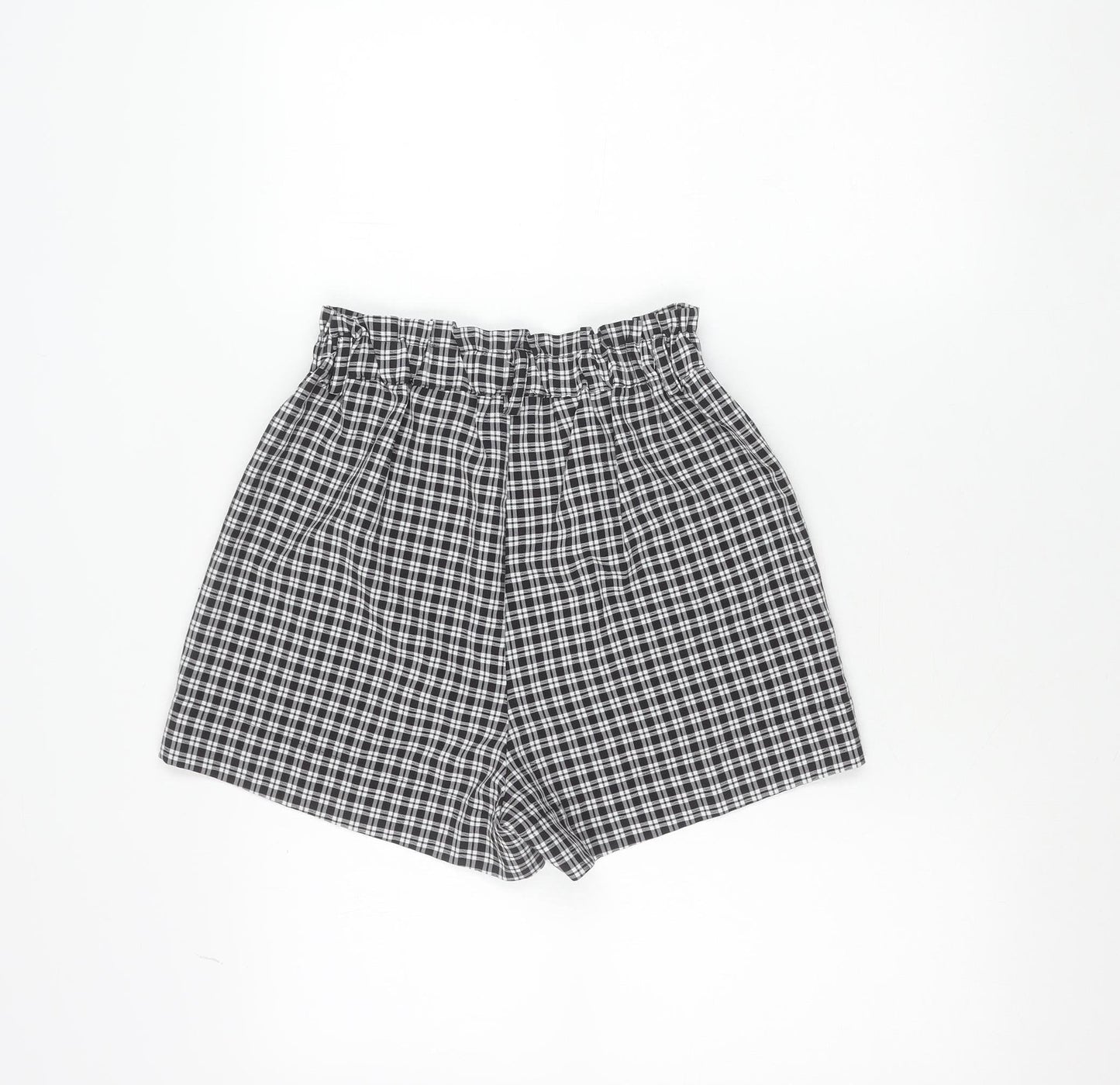Lottie Moss Womens Black Check Casual Shorts Size S Polyester Blend