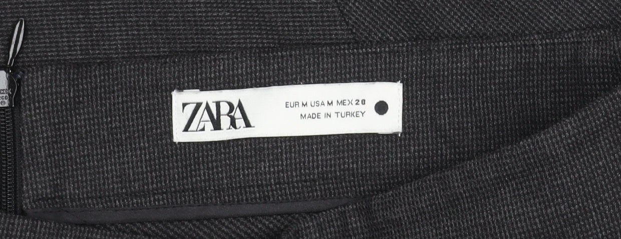 Zara Women Black A-Line Skirt Size 12 Knee Length Workwear