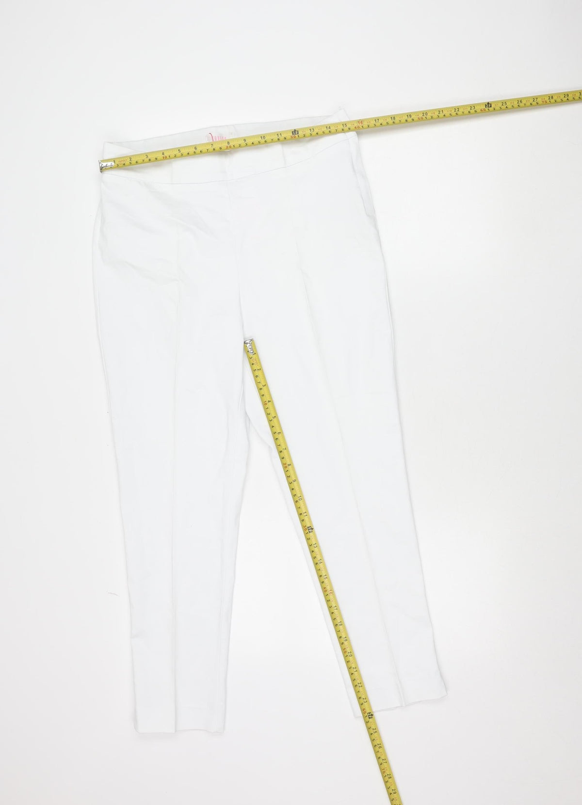 Savida Womens White Slim Fit Trousers Size 12 Cotton Blend