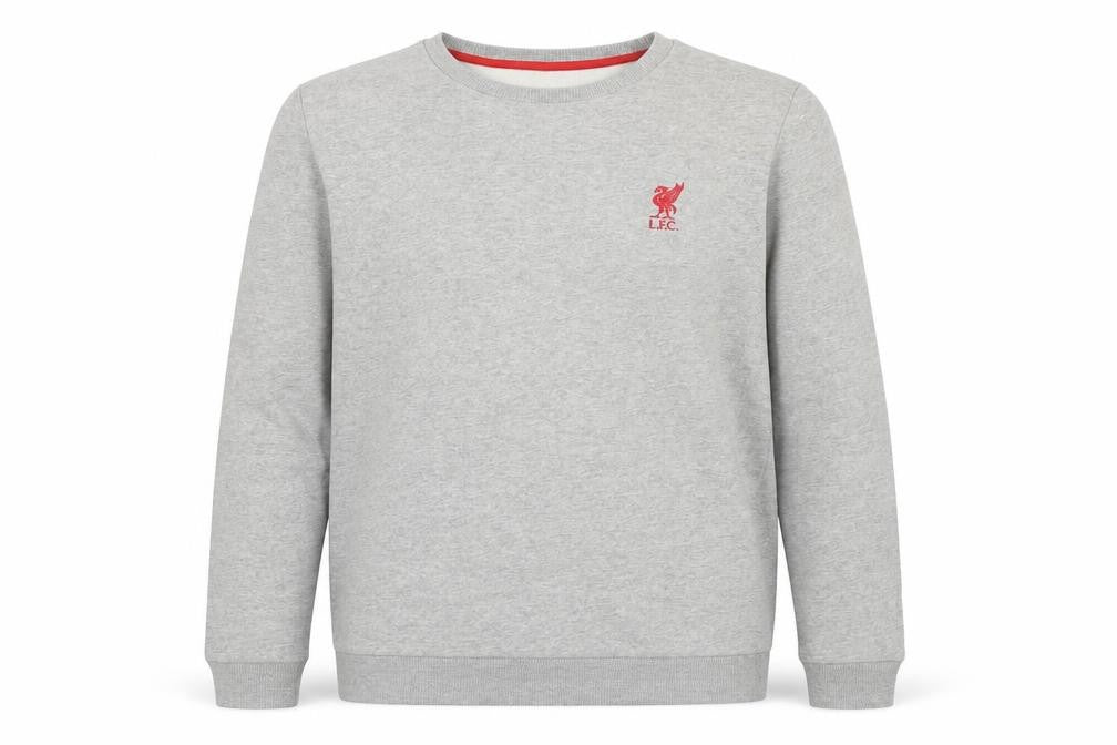 LFC Boys Grey Sweatshirt 16 Years Crew Neck Long Sleeve Logo Pullover