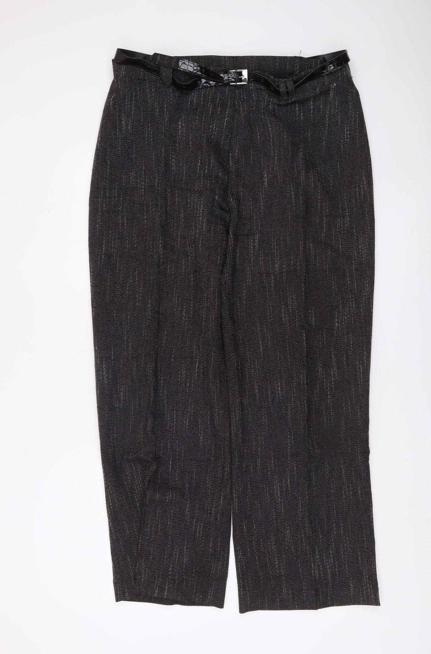 Bassini Women's Black Size 18 Straight Leg Stretch Knit Dress Pants