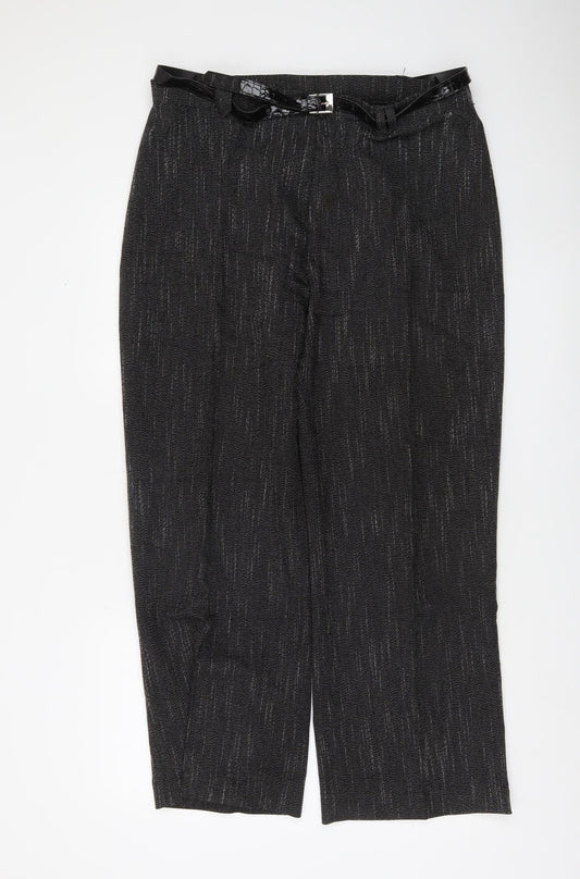Bassini Women's Black Size 18 Straight Leg Stretch Knit Dress Pants