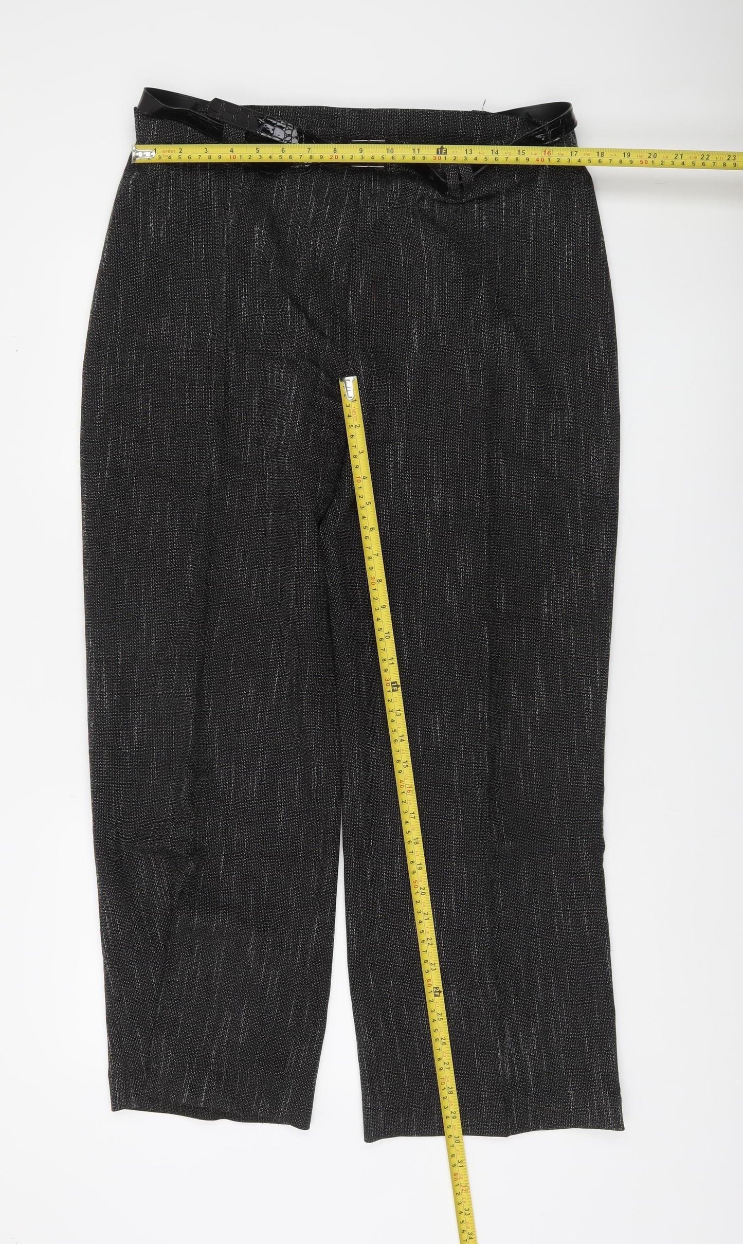 Bassini Women's Black Size 18 Straight Leg Stretch Knit Dress Pants