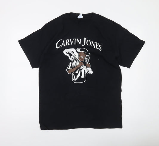 Port & Company Men's Black Carvin Jones World Tour 2020-2021 Graphic T-Shirt Size L