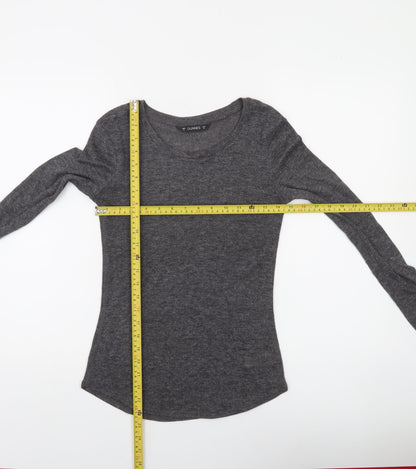Back view of Dunnes Women's Grey Long Sleeve jumper, size 8