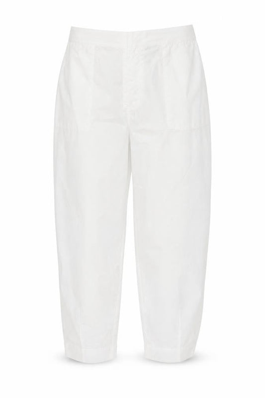 Carolyn Donnelly The Edit Women's White Cropped Cotton Trousers UK 18