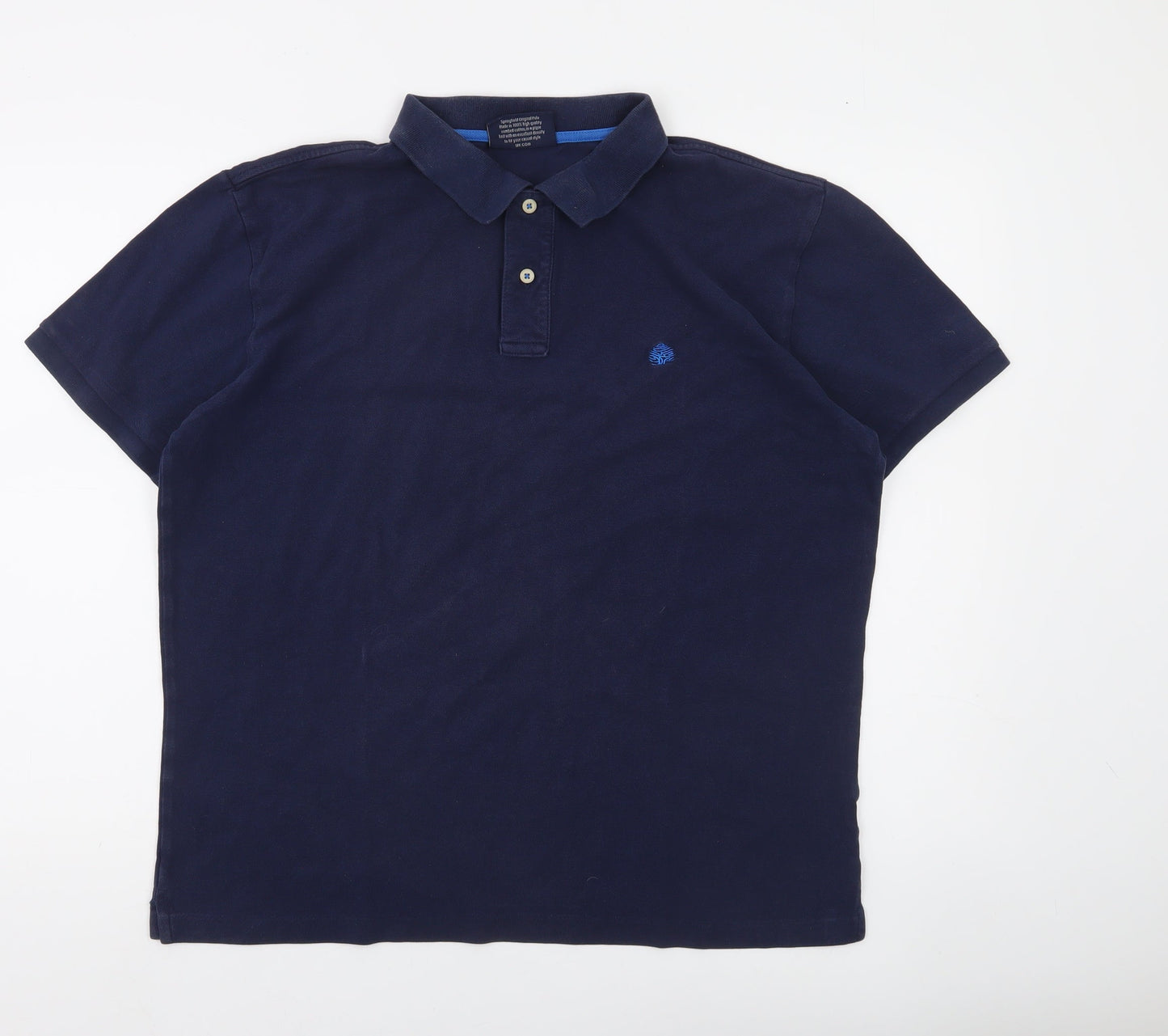 Springfield Men’s Blue Cotton Polo Shirt XL Classic Fit